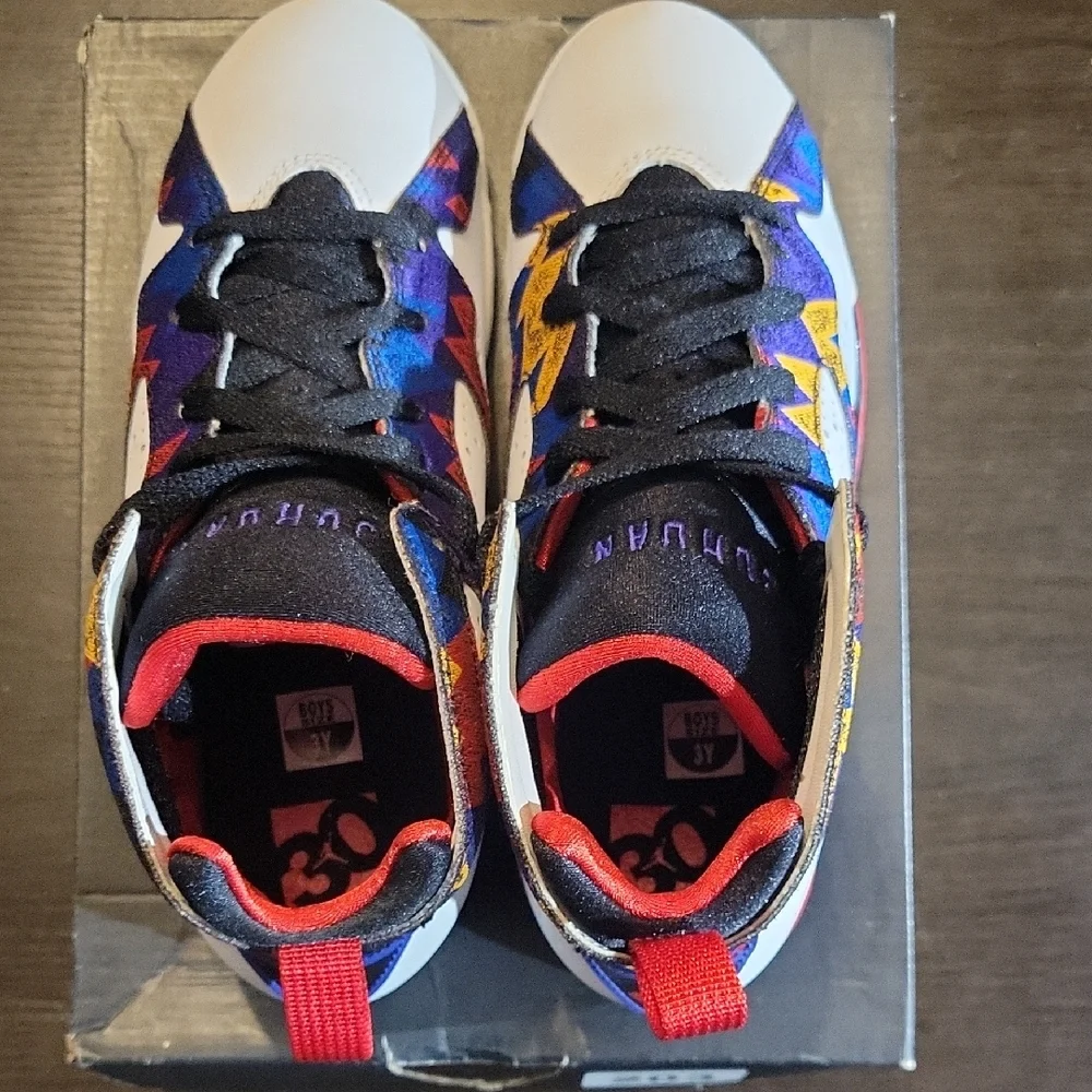Air Jordan 7 Retro (GS) Rare "Nothing But Net" (2015) B3Y/G4.5 NEW W/OG BOX - Picture 6 of 11